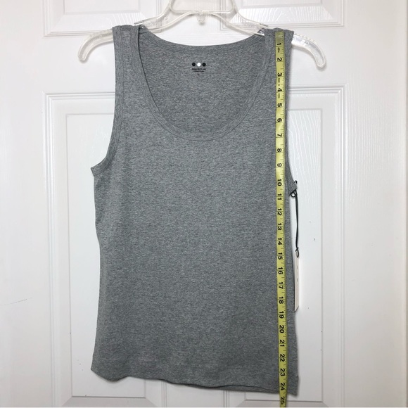 Three Dots Essential Heritage Knit Slim Fit Granite (Gray) Rocker Tank M - Picture 10 of 13